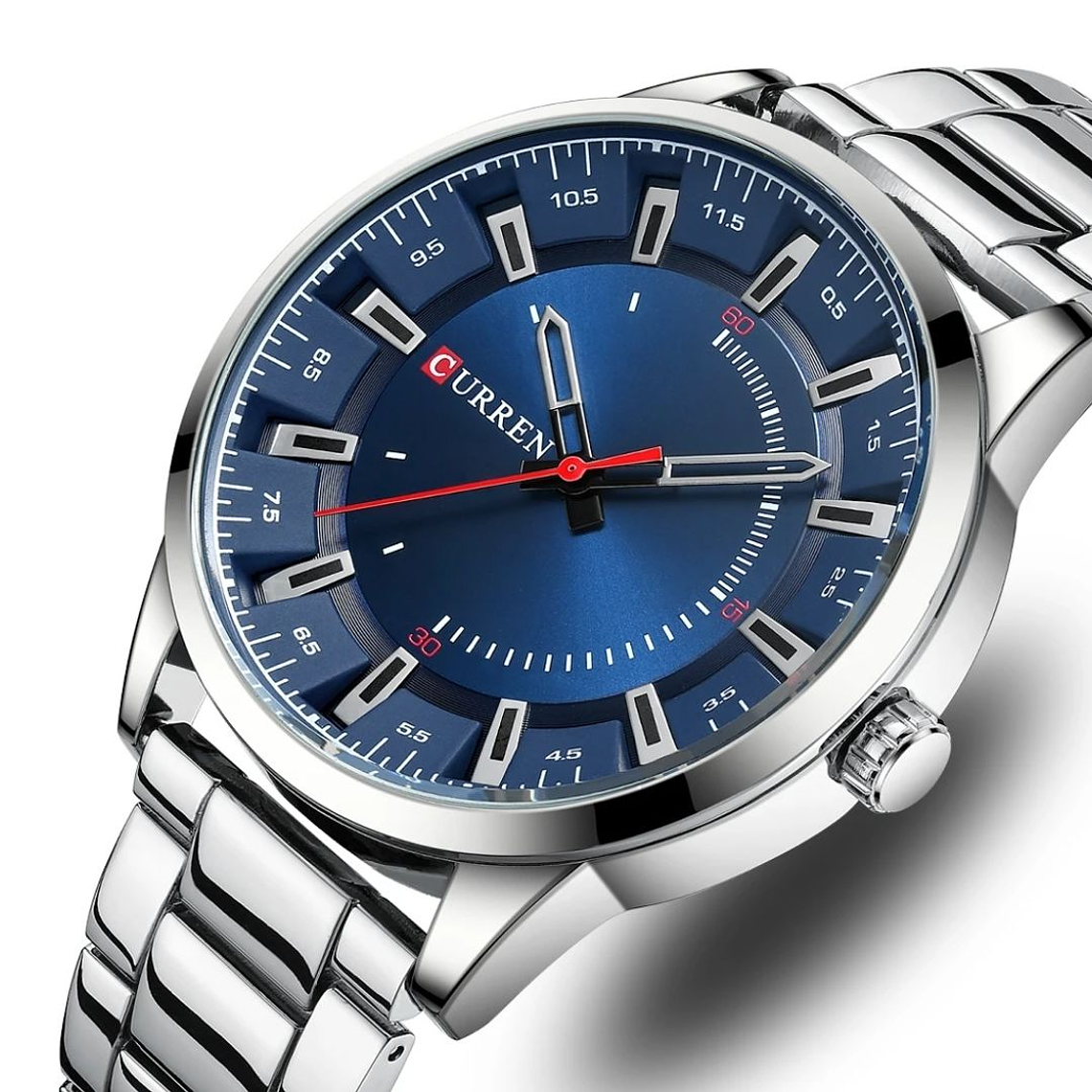 Reloj Análogo Curren Original KREd381903 para Hombre Acero Color Plateado 2