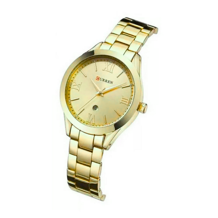 Reloj Análogo Curren Original KREb6318 para Hombre Acero Color Dorado 2