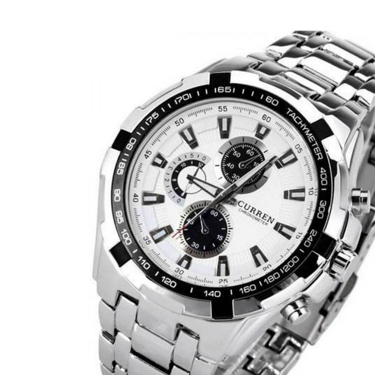 Reloj Análogo Curren Original KRE021902 para Hombre Acero Color Plateado 2