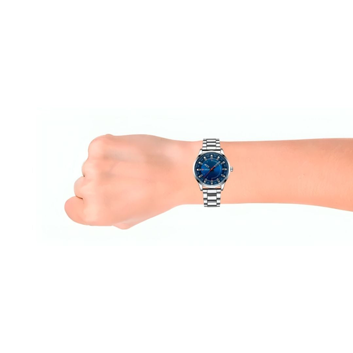 Reloj Análogo Curren Original KREd381903 para Hombre Acero Color Plateado 4