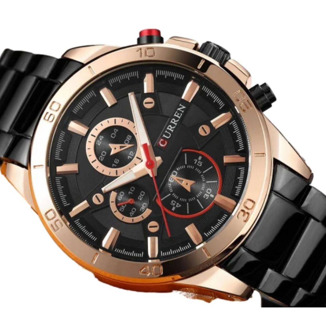 Reloj Análogo Curren Original KREb562001para Hombre Acero Color Negro-Oro Rosa 3