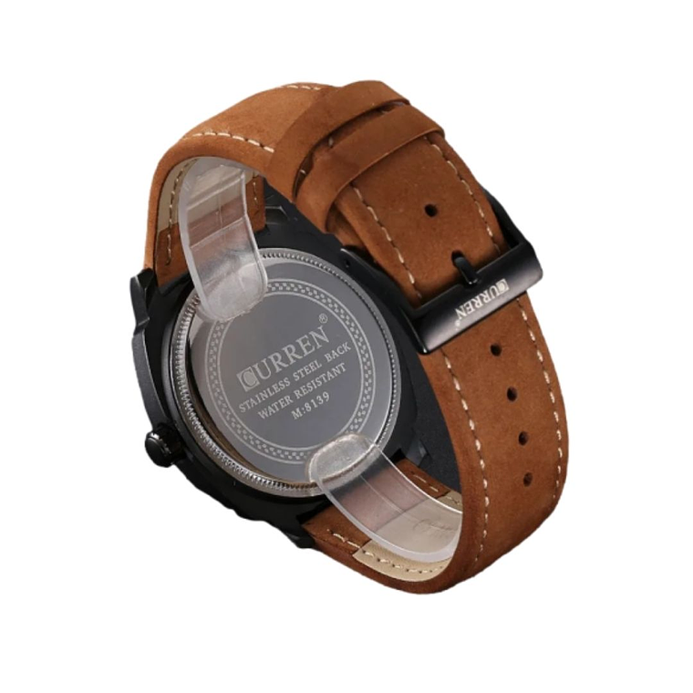 Reloj Análogo Curren Original KRE1901 para Hombre Cuero Color Marrón 3