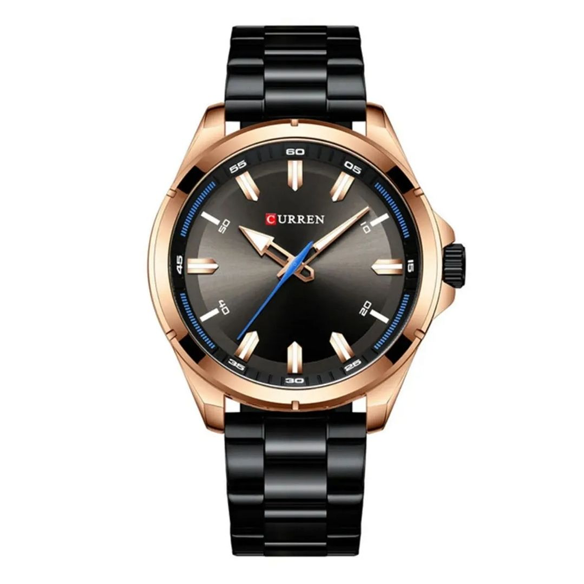Reloj Análogo Curren Original KREc362001 para Hombre Acero Color Negro-Oro Rosa 1