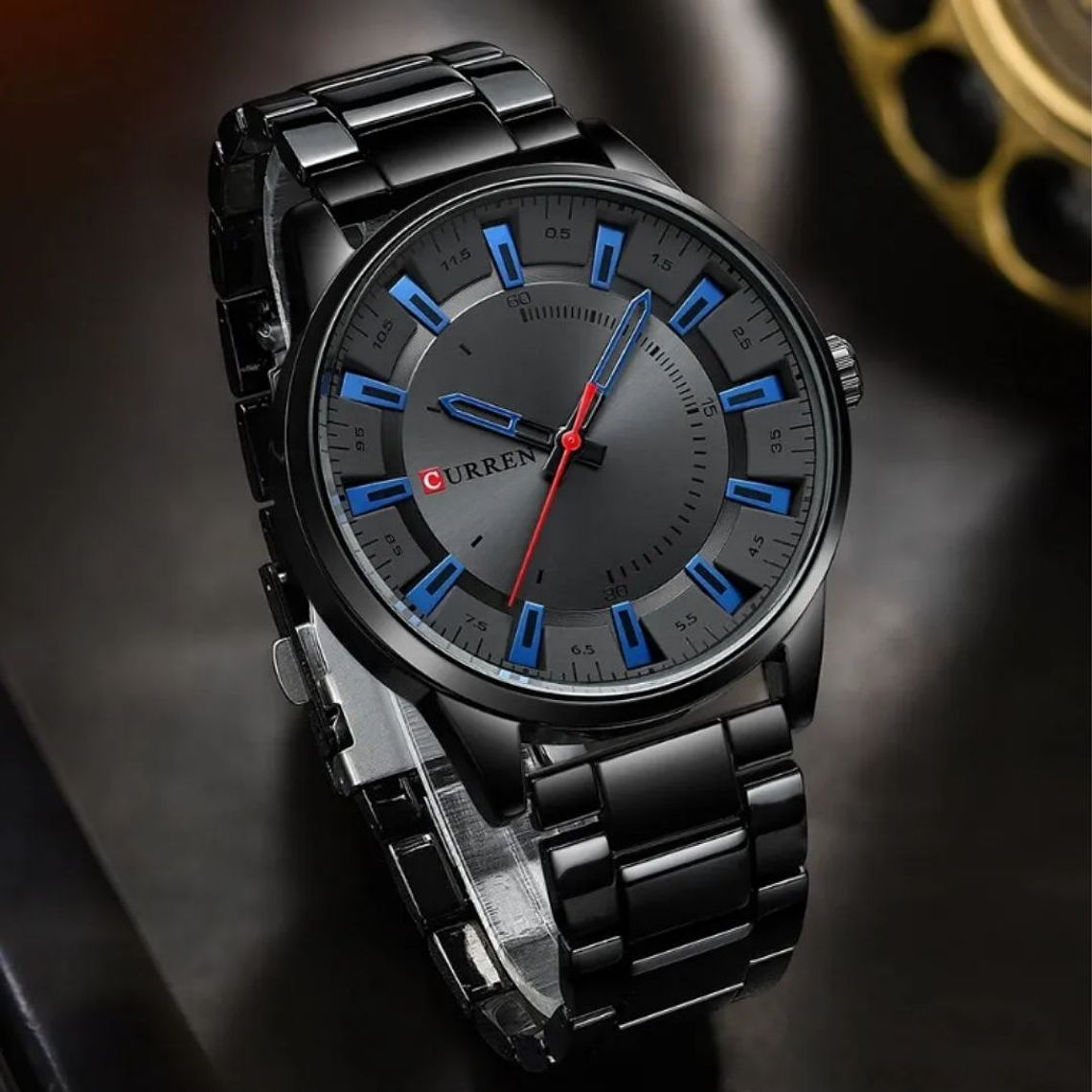 Reloj Análogo Curren Original KREd380203 para Hombre Acero Color Negro 5