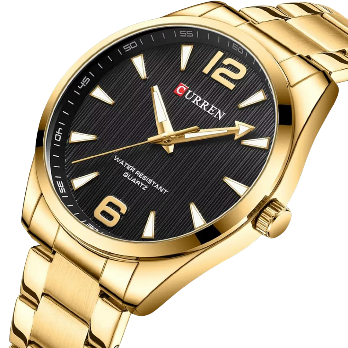 Reloj Análogo Curren Original KREd711801 para Hombre Acero Color Dorado 2