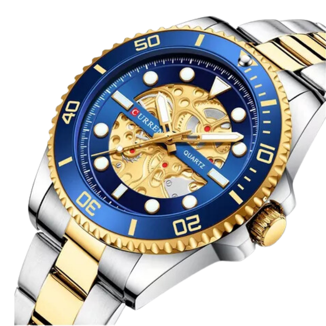 Reloj Análogo Curren Original KREd371903 para Hombre Acero Color Plata y Dorado 2