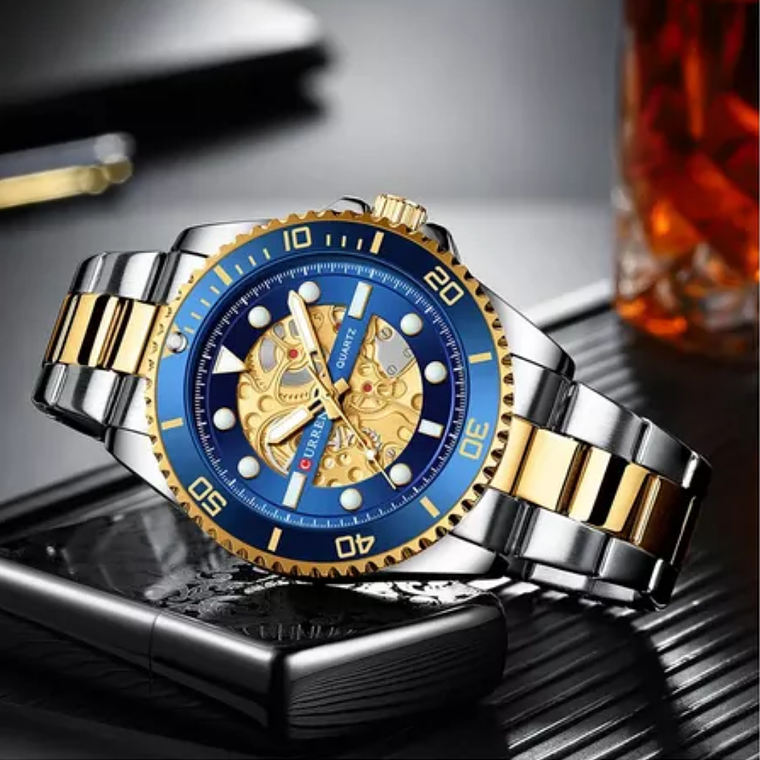 Reloj Análogo Curren Original KREd371903 para Hombre Acero Color Plata y Dorado 5