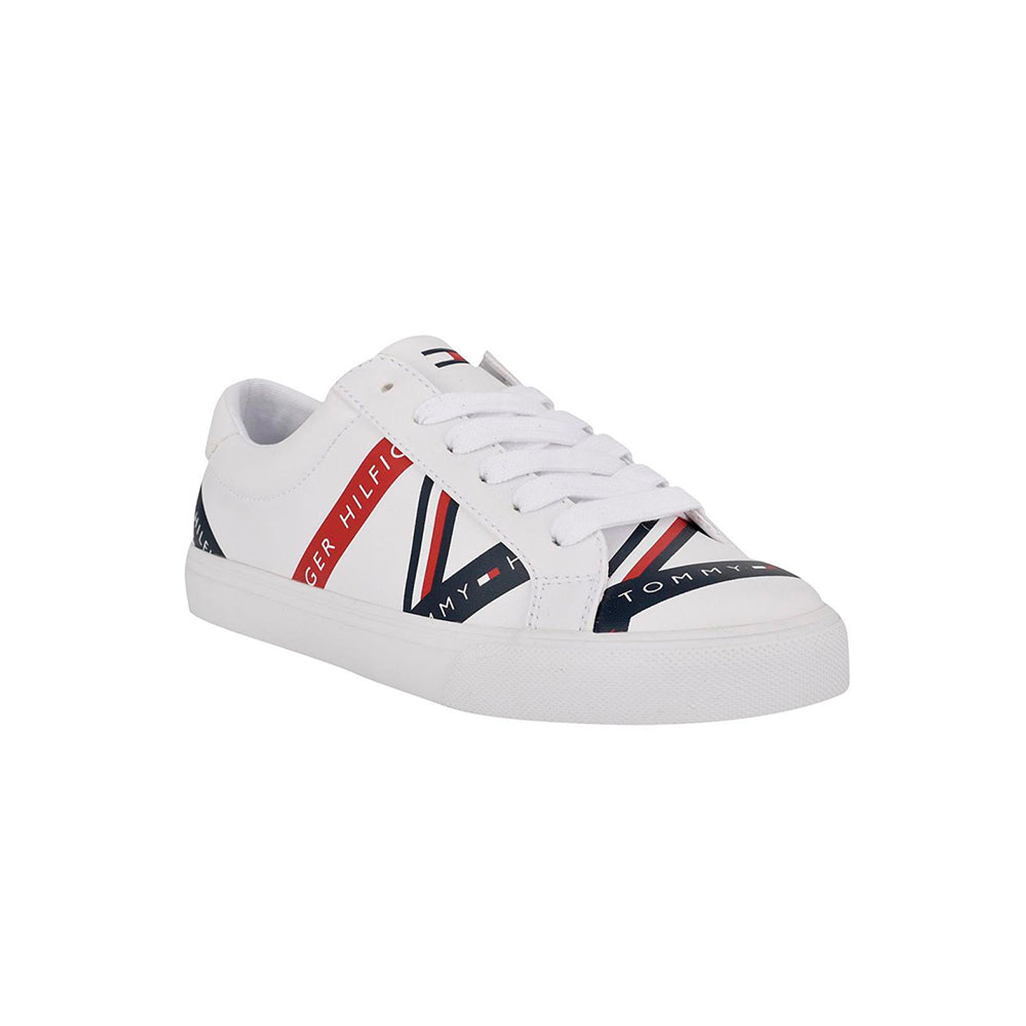 Zapatillas Tommy Hilfiger Lacen Original Color Blanco Y Rojo Unisex Talla 41 2