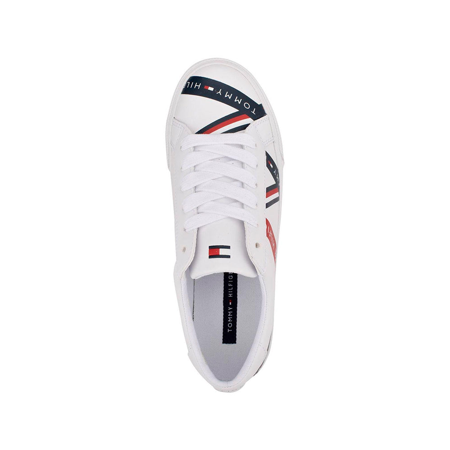 Zapatillas Tommy Hilfiger Lacen Original Color Blanco Y Rojo Unisex Talla 39 3