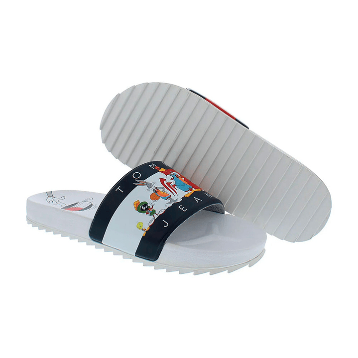 Sandalias Tommy Hilfiger X Space Jam Original Color Blanco Para Niño Talla 27.5 1