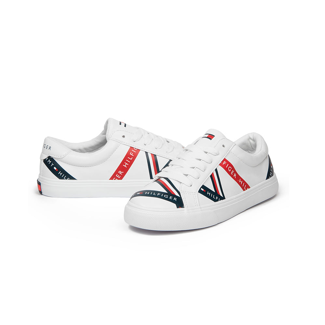 Zapatillas Tommy Hilfiger Lacen Original Color Blanco Y Rojo Unisex Talla 38.5 1