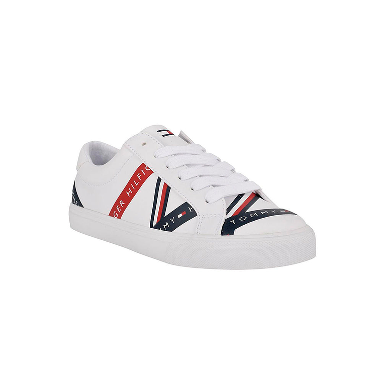 Zapatillas Tommy Hilfiger Lacen Original Color Blanco Y Rojo Unisex Talla 38.5 2