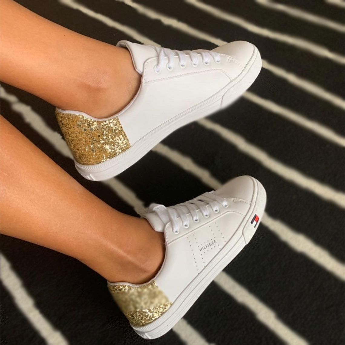 Zapatillas Tommy Hilfiger Lune Original Para Mujer Color Blanco Talla 40 6