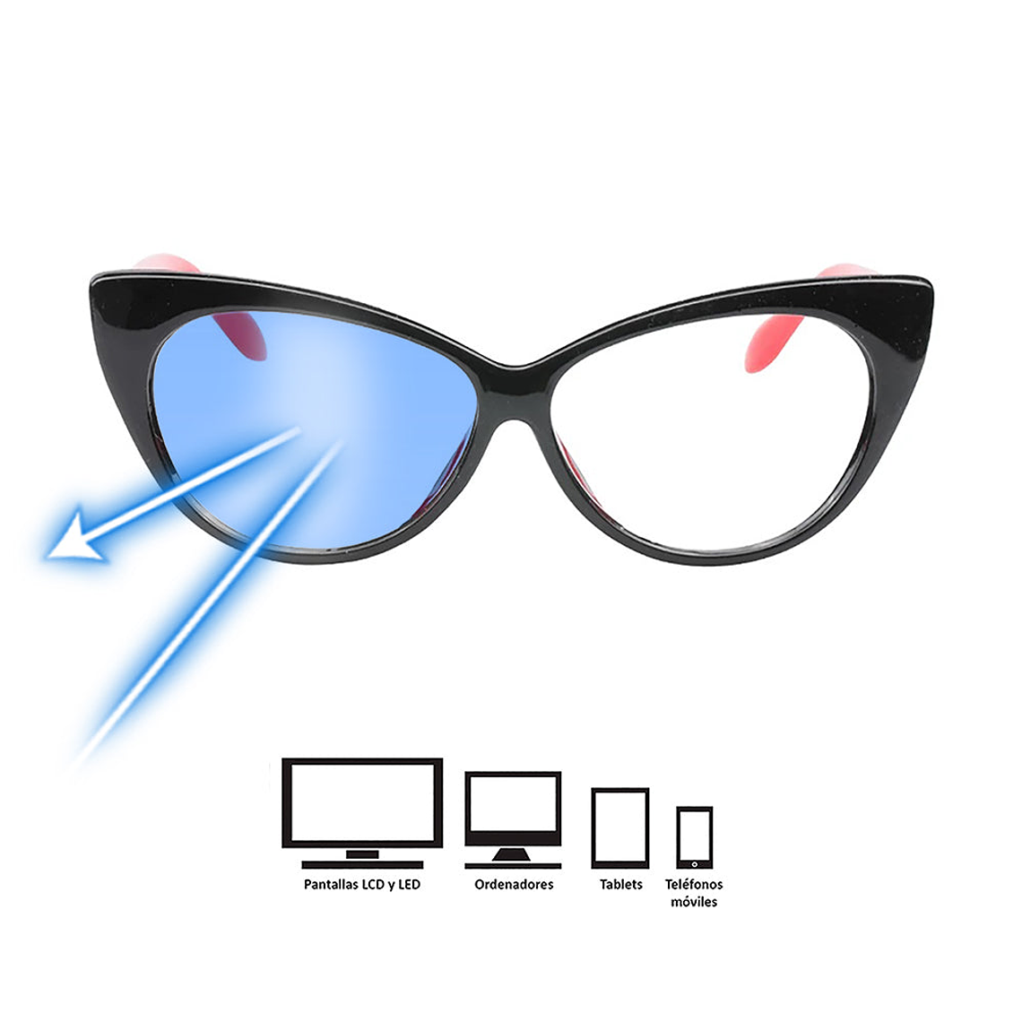 Lentes Oftalmicos Soolala Cats Negro Rojo UV400 Talla Unica 4