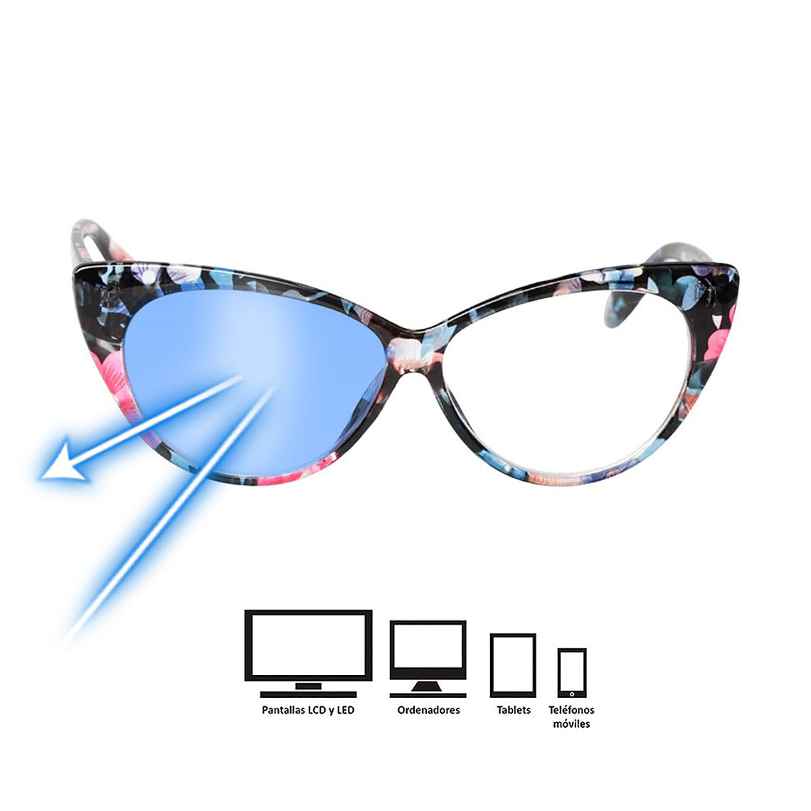 Lentes Oftalmicos Soolala Cats Negro Floreado UV400 Talla Unica 4