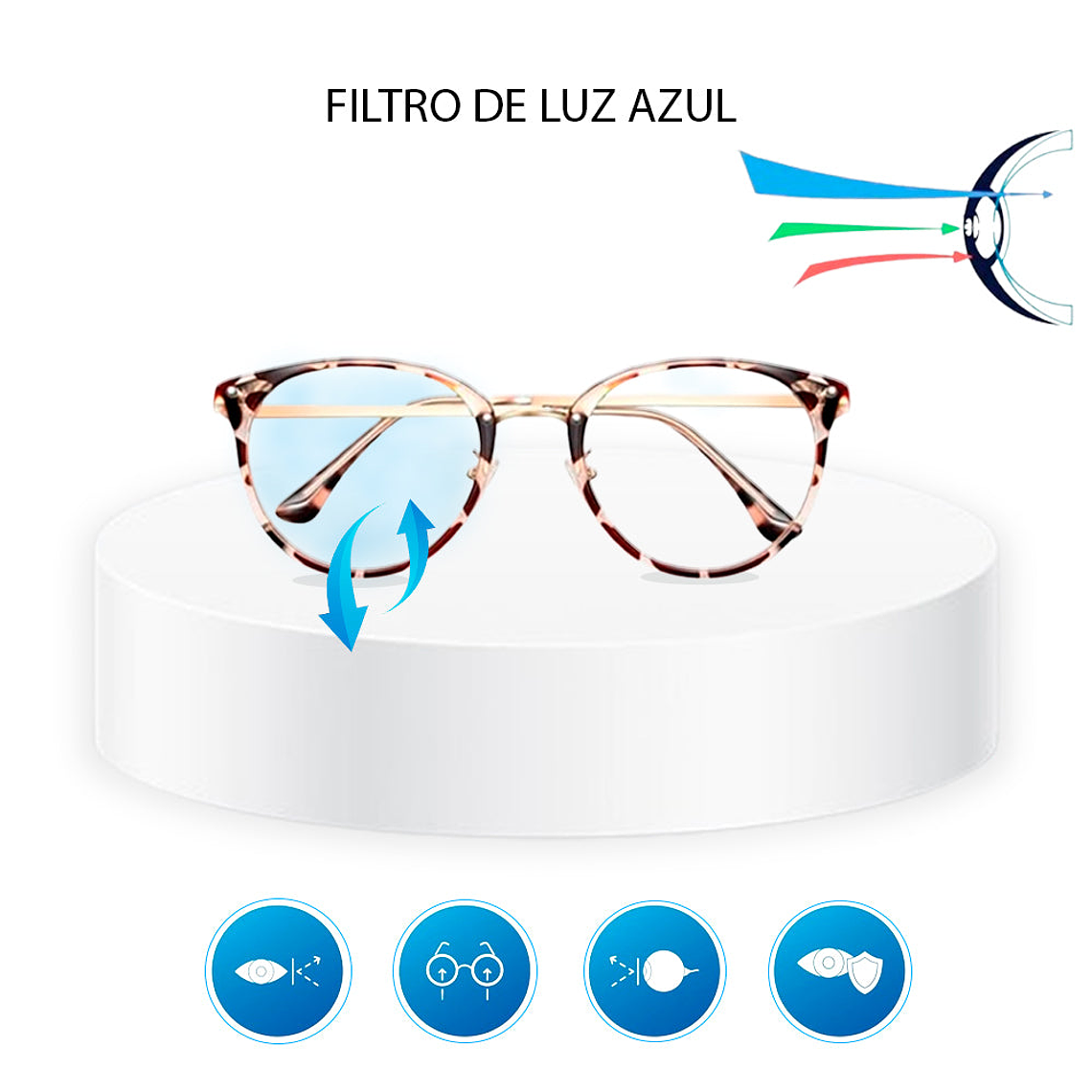 Lentes Oftalmicos Genericos con Bloqueo de Luz KJZZKCJ Color Habana Talla 51mm 6