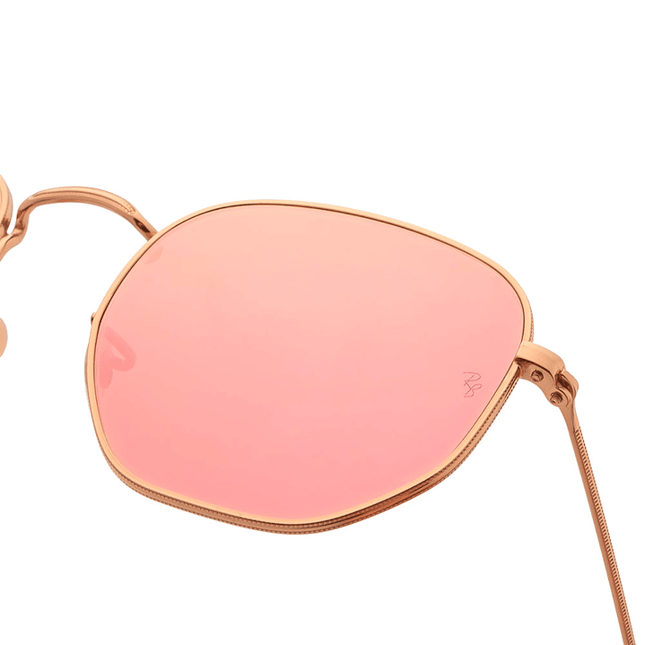 Lentes de Sol Ray Ban Hexagonal Flat RB3548N 001/Z2 Rosado Espejado Talla 51mm 5