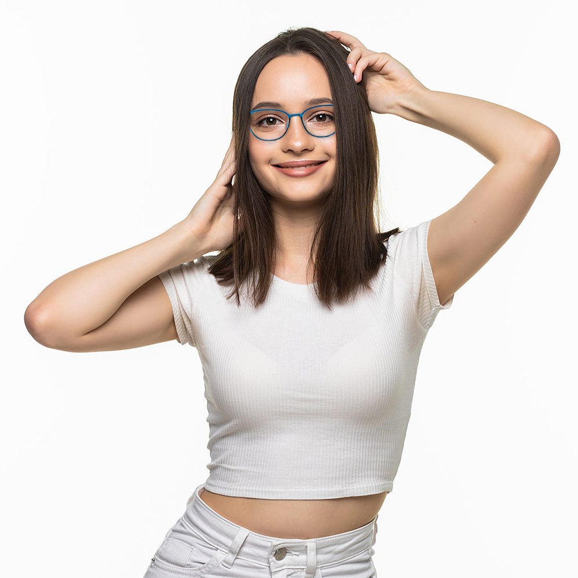 Lentes Oftalmicos Kottdo Montura Cuadrada Color Azul Talla Unica 4