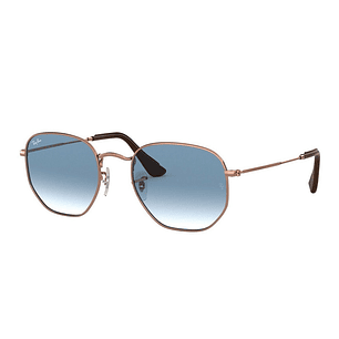 Lentes de Sol Ray Ban Hexagonal Flat RB3548N 9035/3F Color Celeste degrade Talla 51mm