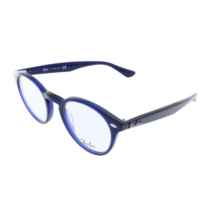 Lentes de Medida Oftálmico Montura Ray Ban RB2180V 2013 Round Azul Translúcido 2