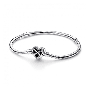 Pulsera Brazalete Pandora Corazón Infinito Cadena Serpiente 592645C01 Plata 925 Talla 18cm
