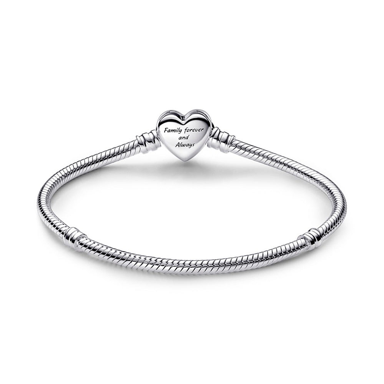 Pulsera Brazalete Pandora Corazón Infinito Cadena Serpiente 592645C01 Plata 925 Talla 18cm 2