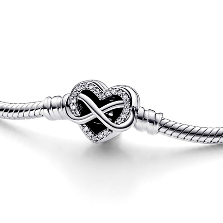 Pulsera Brazalete Pandora Corazón Infinito Cadena Serpiente 592645C01 Plata 925 Talla 18cm 4
