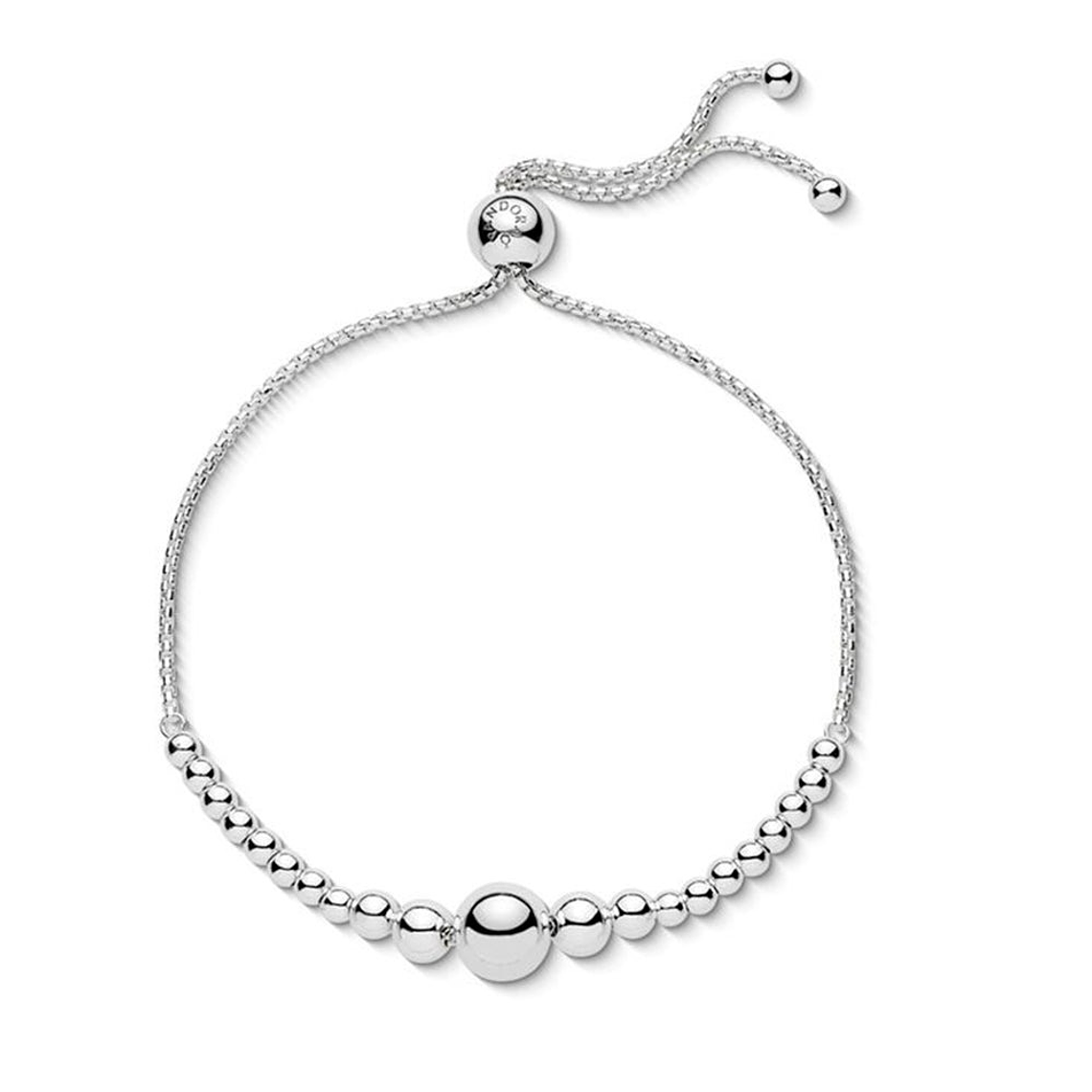 Pulsera Brazalete Deslizante de Hilo de Cuentas Pandora 597749 Plata 925 Talla 18cm 4