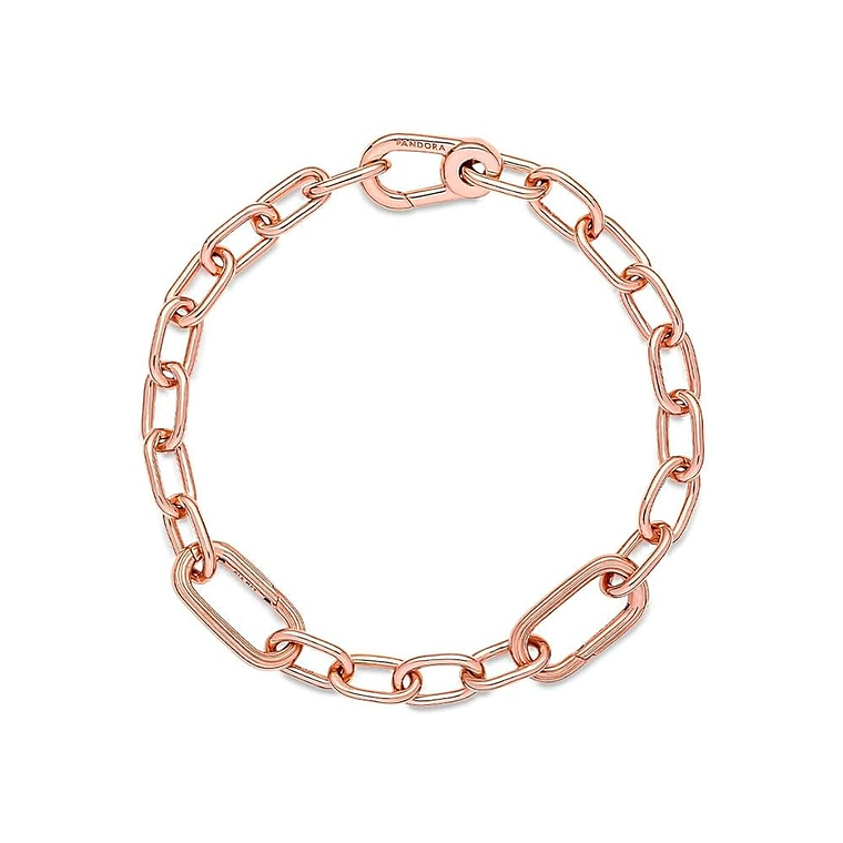 Pulsera Brazalete Pandora Rose Cadena Cierre Mosquetón 589662C00 Oro Rosa de 14 K Talla 18cm 2