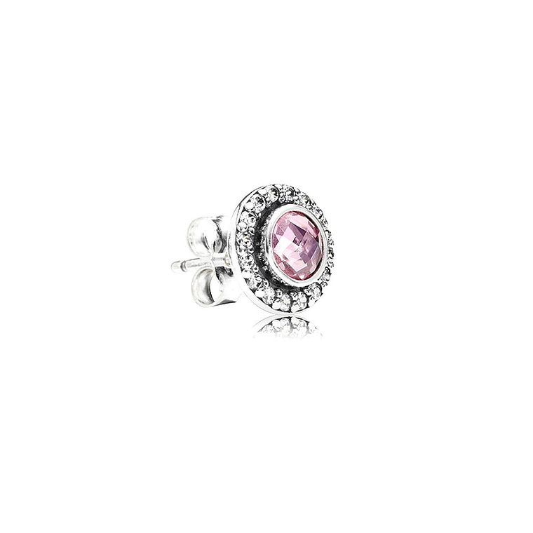 Aretes Pendientes Pandora Tipo Topo Detalle Circonita Rosa 290553PCZ Plata 925 3