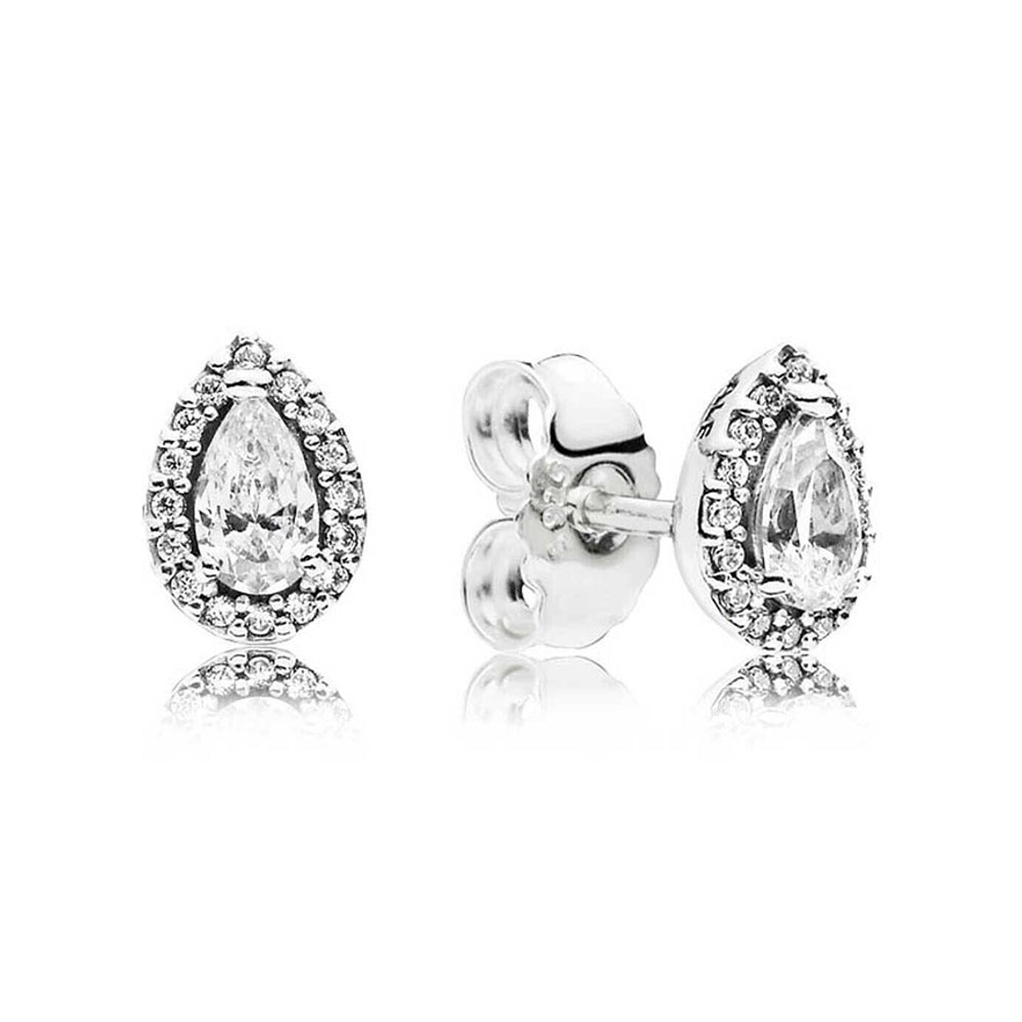 Aretes Pendientes Pandora Lagrimas Brillantes Tipo Topo 296252CZ Plata 925 1