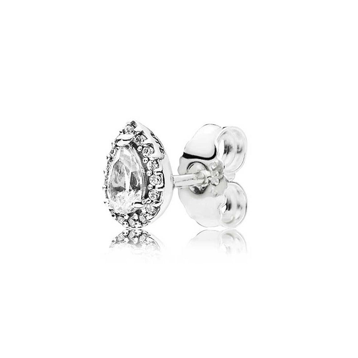 Aretes Pendientes Pandora Lagrimas Brillantes Tipo Topo 296252CZ Plata 925 3