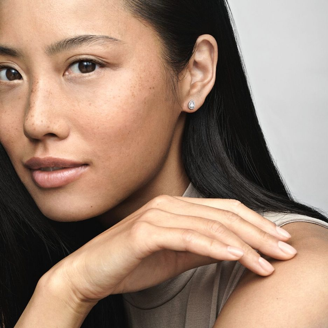 Aretes Pendientes Pandora Lagrimas Brillantes Tipo Topo 296252CZ Plata 925 5