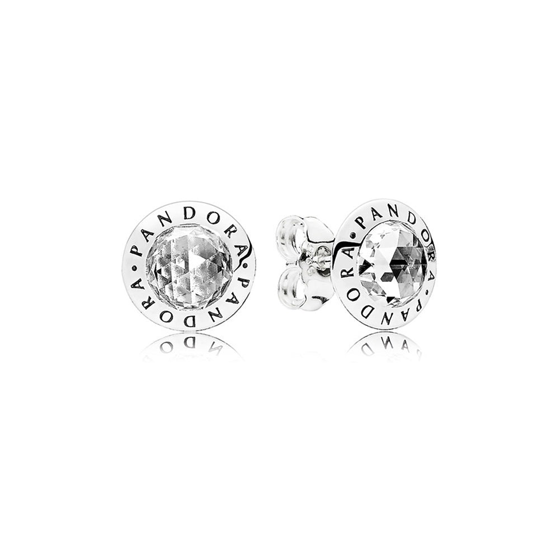 Aretes Pendientes Pandora Logo Pandora y Circonica Cúbica 296216CZ Plata 925 1