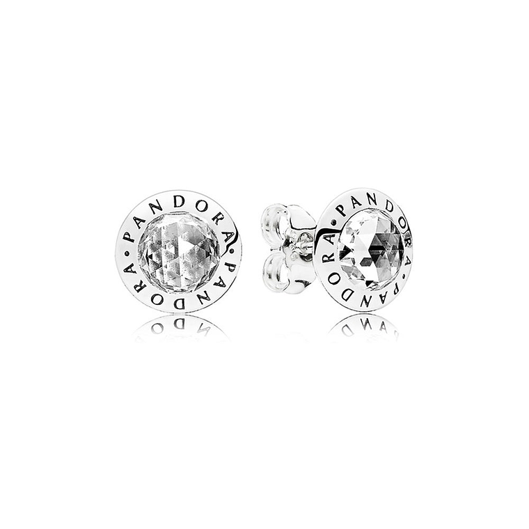 Aretes Pendientes Pandora Logo Pandora y Circonica Cúbica 296216CZ Plata 925 1