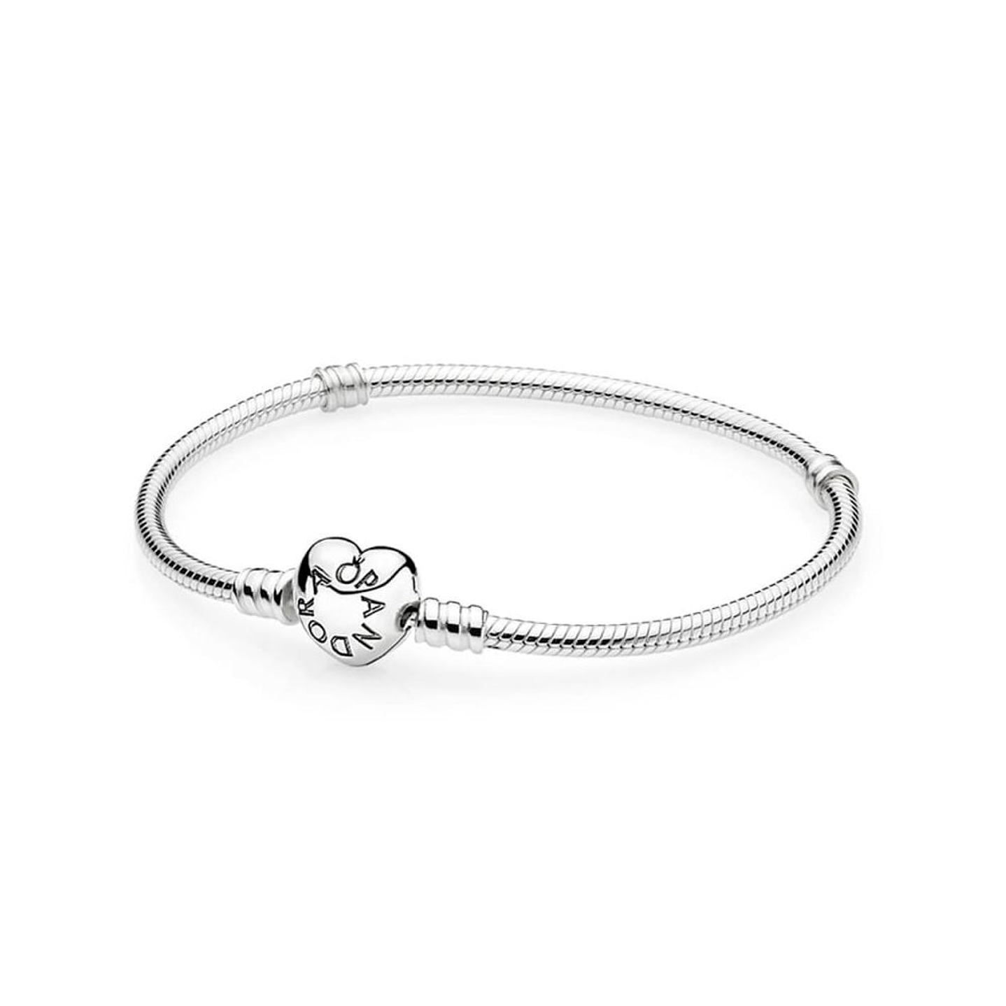 Pulsera Brazalete Pandora Cadena de Serpiente con Cierre de Corazón 590719-19 Plata 925 Talla 19cm 1