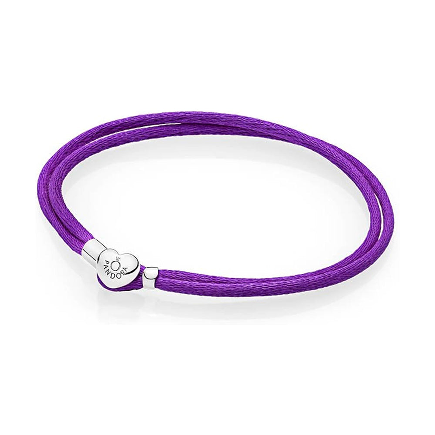 Pulsera Brazalete Pandora de Cordon Morado Ajustable 590749CPE-S Tela Talla 18cm 1