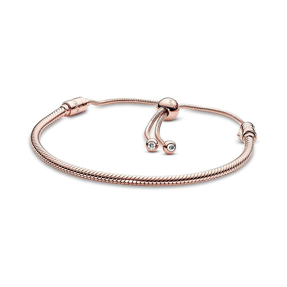 Pulsera Brazalete Pandora con Ajuste Extraible Bañado en Oro Rosa 587125CZ Plata 925 Talla 18cm 1