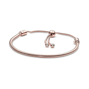 Pulsera Brazalete Pandora con Ajuste Extraible Bañado en Oro Rosa 587125CZ Plata 925 Talla 18cm