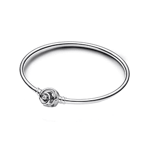 Pulsera Brazalete Pandora Con Cierre de Rosa Rodeado Pandora Moments 593229C01 Talla 19cm