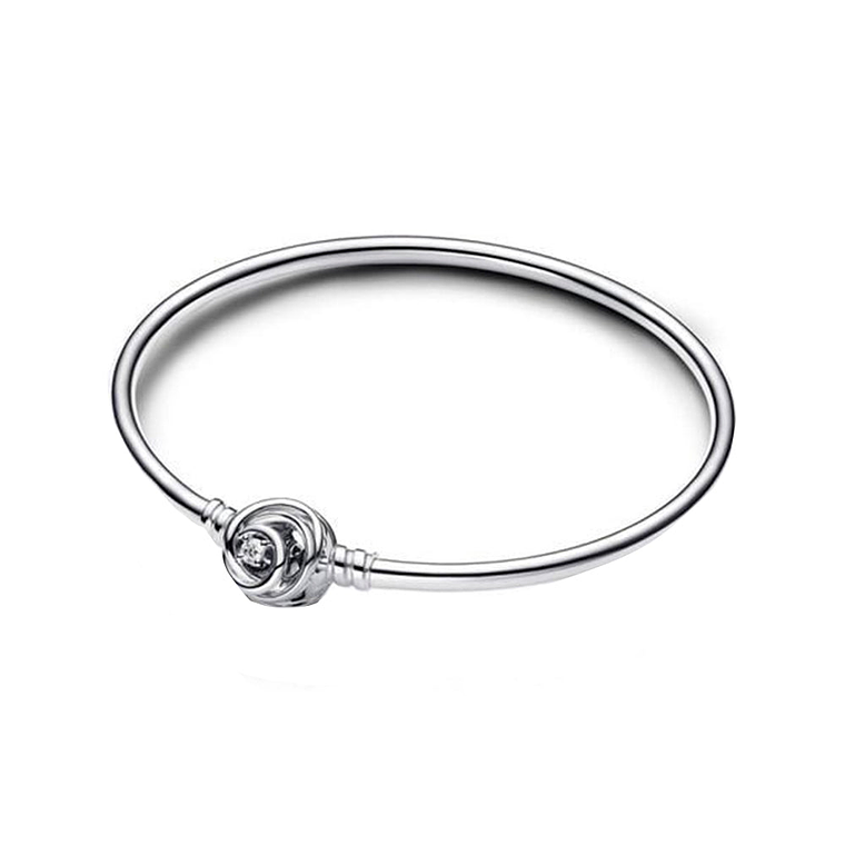 Pulsera Brazalete Pandora Con Cierre de Rosa Rodeado Pandora Moments 593229C01 Talla 19cm 1