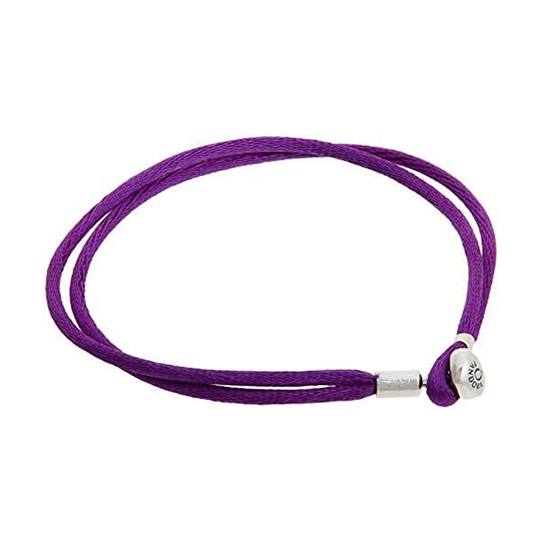Pulsera Brazalete Pandora de Cordon Morado Ajustable 590749CPE-S Tela Talla 18cm 3