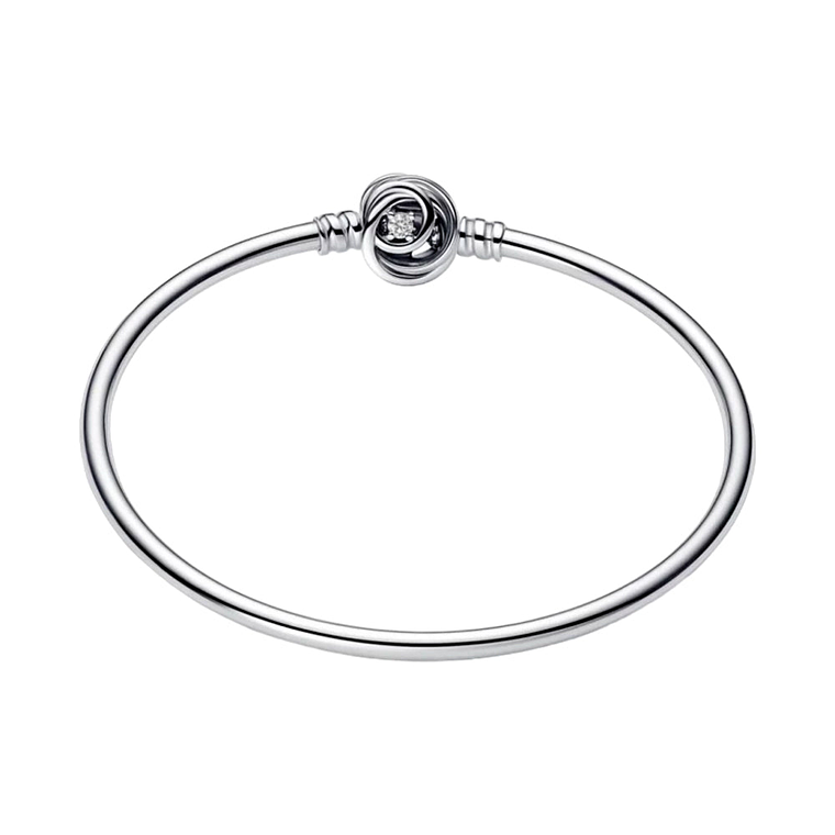 Pulsera Brazalete Pandora Con Cierre de Rosa Rodeado Pandora Moments 593229C01 Talla 19cm 2