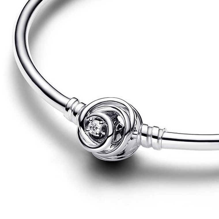 Pulsera Brazalete Pandora Con Cierre de Rosa Rodeado Pandora Moments 593229C01 Talla 19cm 3