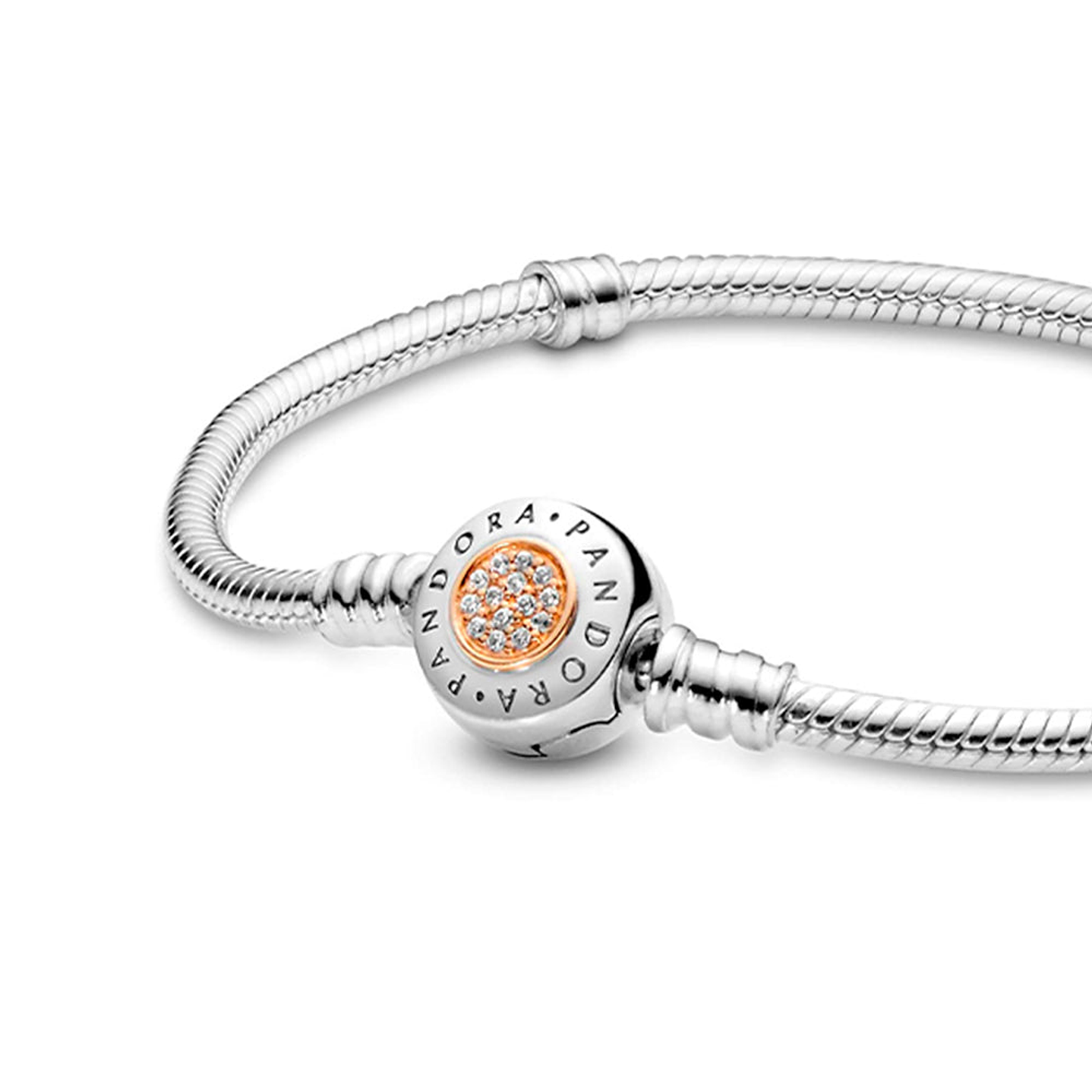 Pulsera Brazalete Pandora con Cierre de Logotipo y Circonita Cúbica 590741CZ Plata 925 Talla 18cm 4