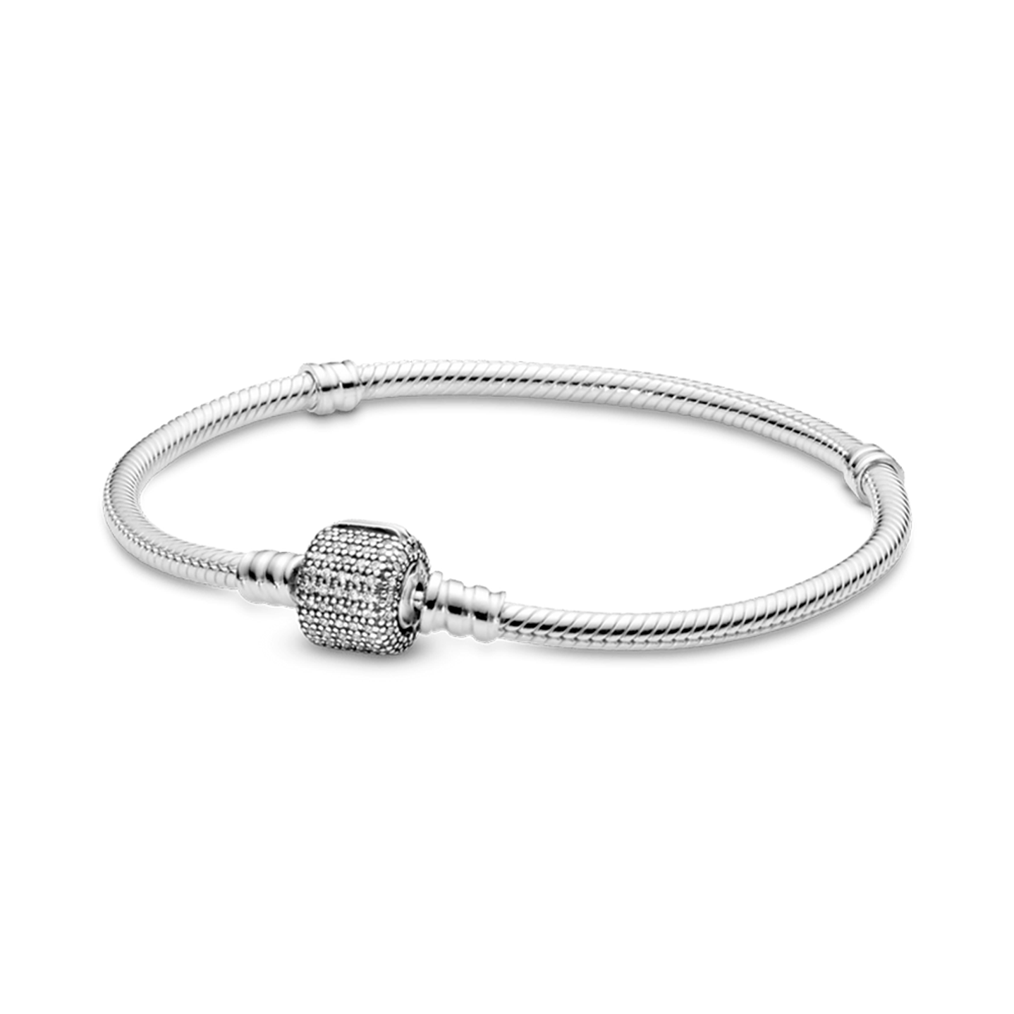 Pulsera Brazalete Pandora Cadena de Serpiente Cierre de Barril 590723CZ Plata 925 Talla 18cm 1