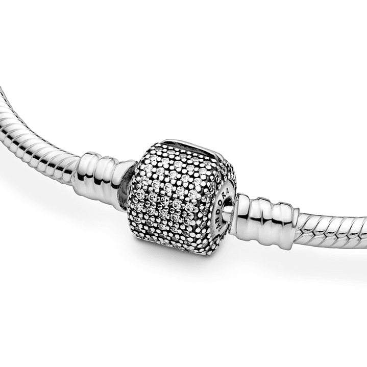 Pulsera Brazalete Pandora Cadena de Serpiente Cierre de Barril 590723CZ Plata 925 Talla 18cm 4