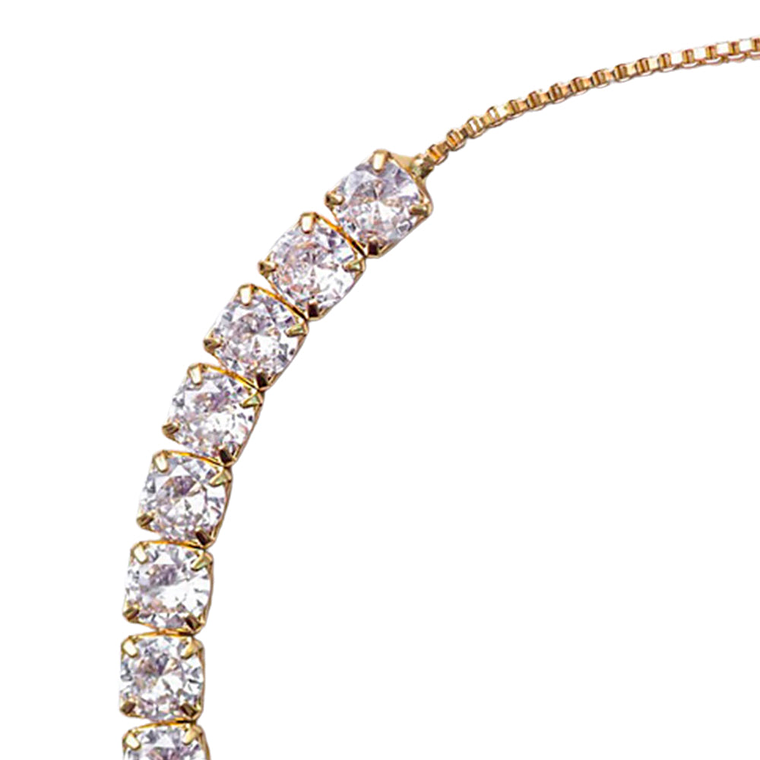 Pulsera Brazalete Pandora Cadena de Circonitas Ajustable Bañado en Oro 560524CZ Plata 925 Talla 18cm 4