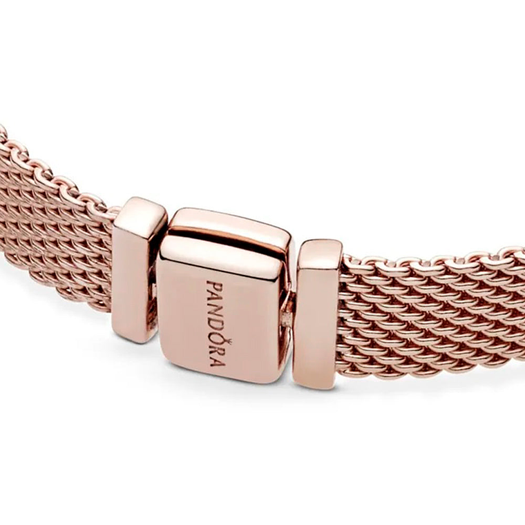Pulsera Brazalete Pandora Reflexions Cierre de Broche Bañado en Oro Rosa 587712 Plata 925 Talla 18cm 4