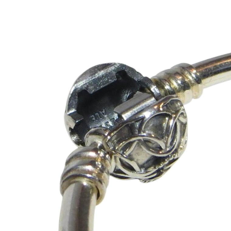 Pulsera Brazalete Pandora con Patron Corazón Entrelazado 597137 Plata 925 Talla 18cm 4